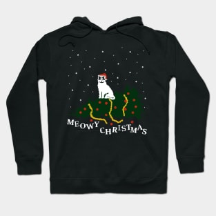 meowy christmas - cat vs. tree Hoodie